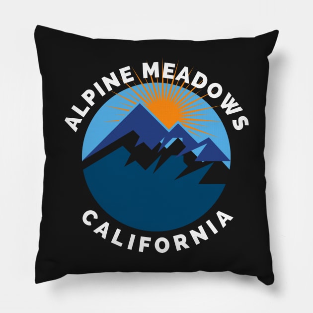 Alpine Meadows Ski Snowboard Mountain California Yosemite - Travel Pillow by Famgift