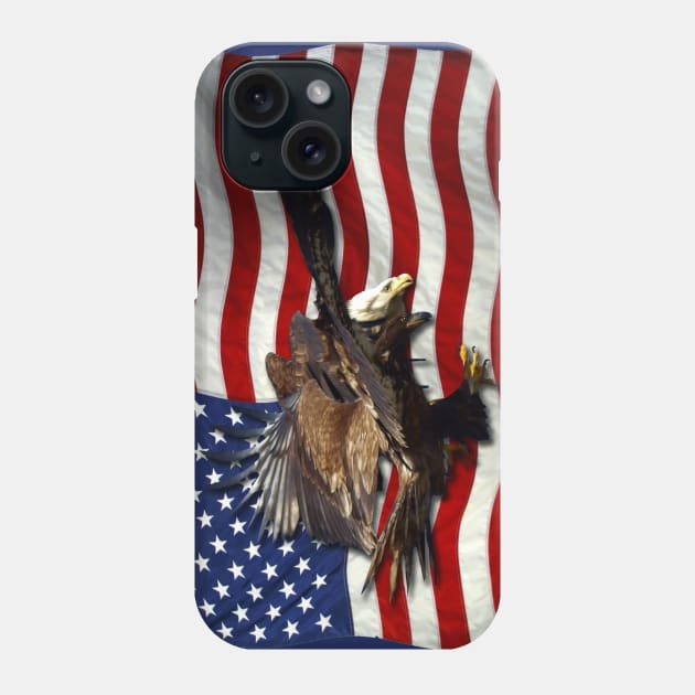 US FLAG & Bald Eagles Patriotic Design Phone Case by Highseller