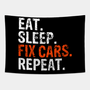 Eat Sleep Fix Cars Repeat Auto Mechanic Tapestry