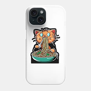 Cat eating spaghetti meme Phone Case