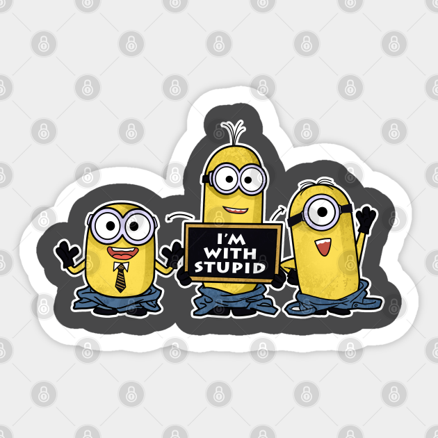 I'm with Stupid - Funnytee - Sticker