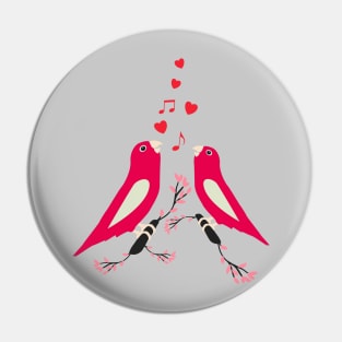 Lovebirds Singing- Affair of the Heart Pin