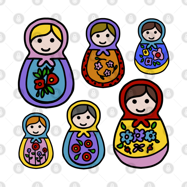 Matryoshka (Russian Stacking) Dolls by Slightly Unhinged