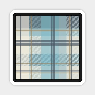 winter plaid in ice blue and beige seamless pattern Magnet