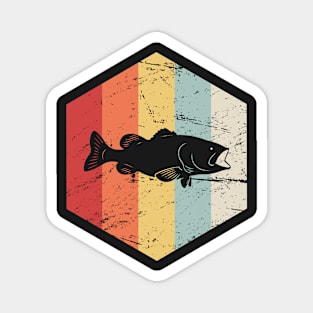 Retro Vintage Bass Fishing Icon Magnet