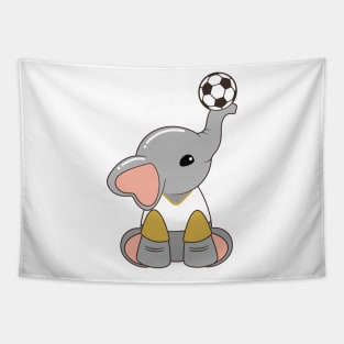 Elephant as Soccer player with Soccer ball Tapestry