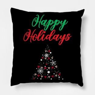 Happy Holidays, Xmas, Christmas Tree Design Pillow