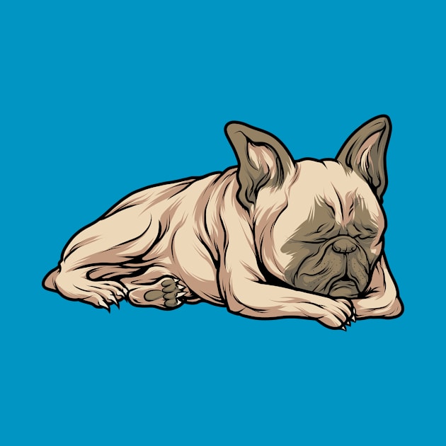 French Bulldog Sleeping by fizzyllama