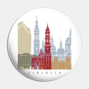 Zaragoza skyline poster Pin