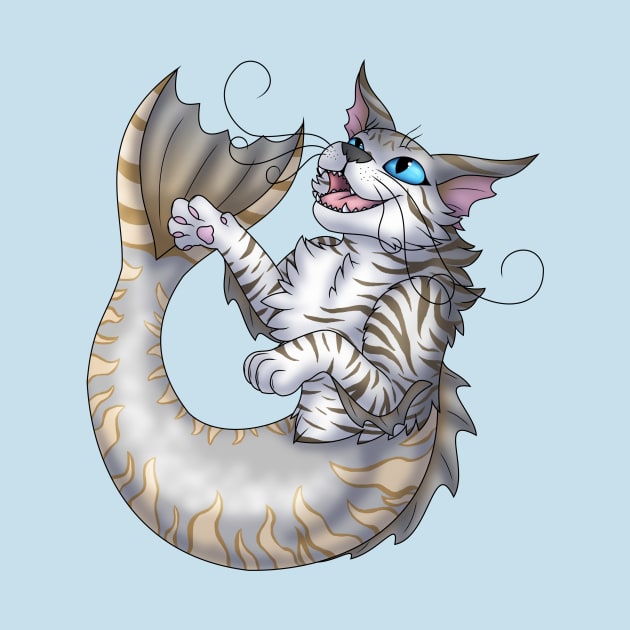 Purrmaid: Silver Amber Tabby by spyroid101