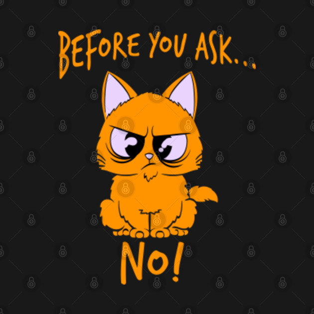 Before you ask no funny - Cat Funny - T-Shirt