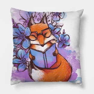 Fox, Books and Spring! Pillow