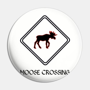 Funny moose crossing - scandinavia Pin