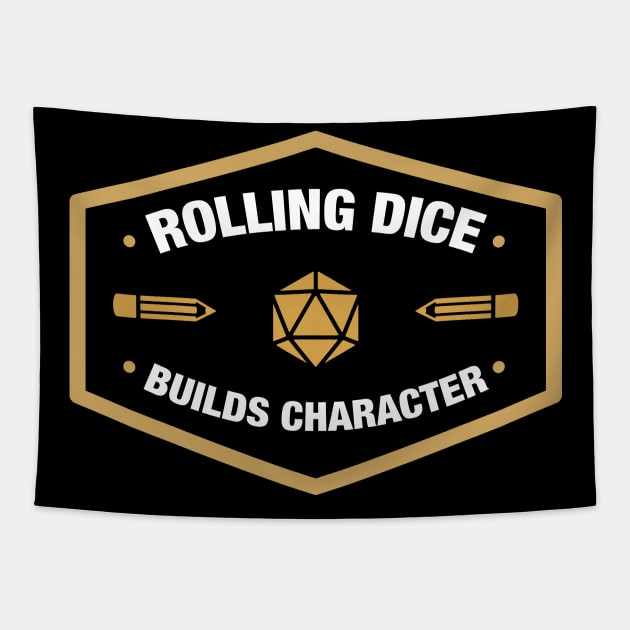 Rolling Dice Builds Character - RPG Roleplay Tapestry by pixeptional