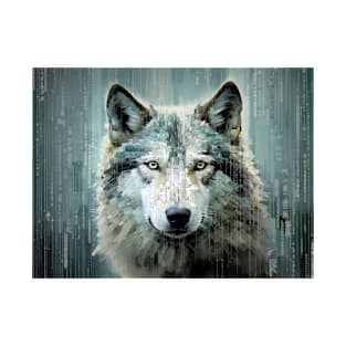 Wolf Animal Art Decor Paint Mosaic T-Shirt