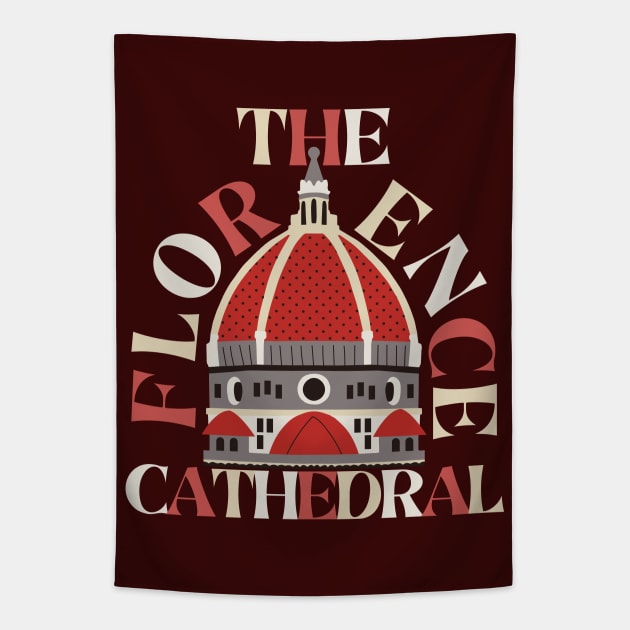 The Florence Cathedral Minimalistic Artsy Tapestry by Souls.Print