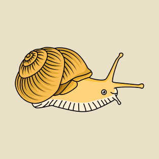 Cute yellow snail cartoon illustration T-Shirt