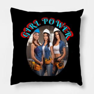 Girl Power construction gang Pillow