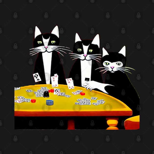 Cats playing poker by Arassa Army