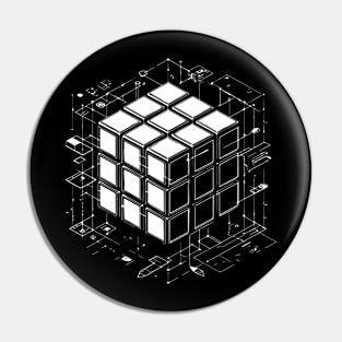 geometric wireframes cube design Pin