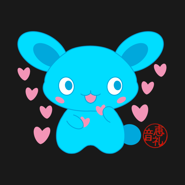 Blue Bunny with hearts by EV Visuals