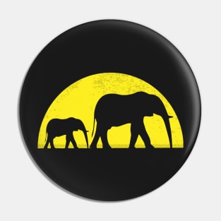 Elephant Mother Baby Love African Moon Pin