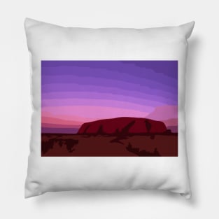 Purple Sunset Over Uluru Pillow