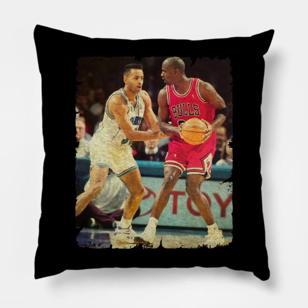 Michael Jordan vs Dell Curry Pillow by MJ23STORE