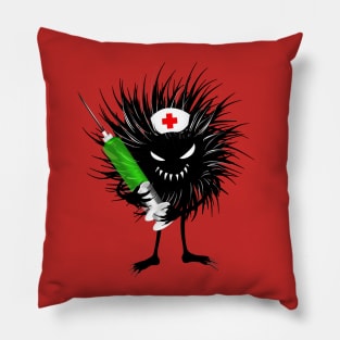 Funny Evil Bug Nurse With Syringe Pillow
