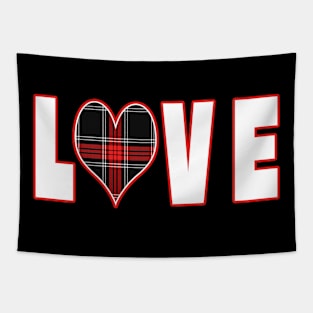 Love valentines plaid heart Tapestry