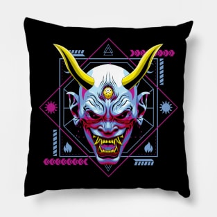 hanya mask oni Pillow