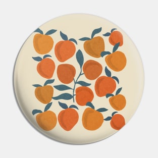 Orange peaches mid century Pin