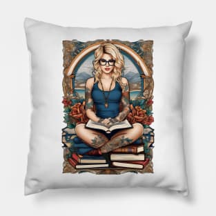 Bookish Blonde Pillow