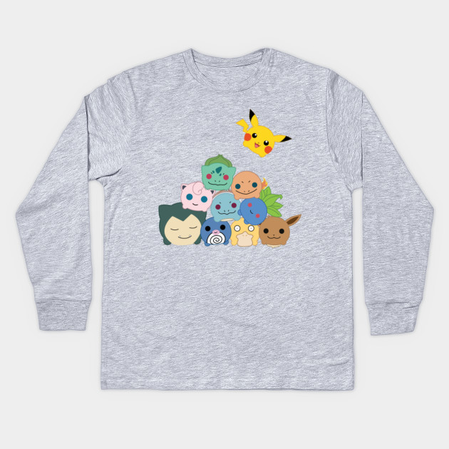 Gotta Stack Em All Pokemon Kinder Long Sleeve T Shirt Teepublic De