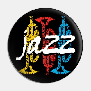 Fancy Typographic Jazz Themed Design Pin