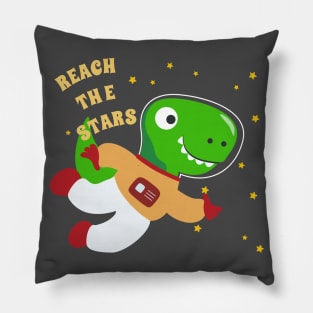 Cute dinosaur astronaut. Pillow