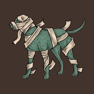 Scary Large Dog Mummy Halloween T-Shirt