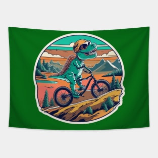 T-Rex Mountain Biking Adventure Tapestry