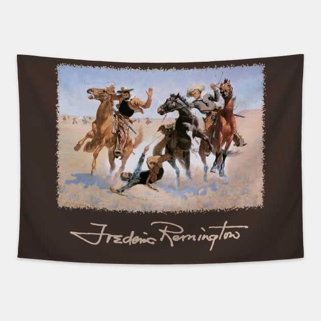 Cowboys by Frederic Remington Tapestry by MasterpieceCafe