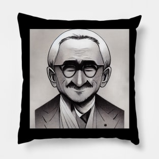 Friedrich Hayek portrait | Manga style Pillow