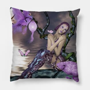 Wonderful fairy with fantasy bird Pillow