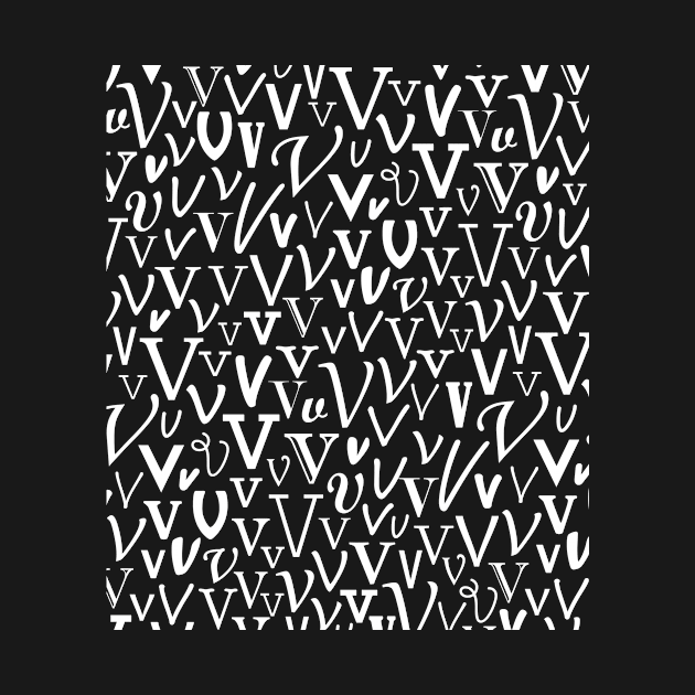 V - Typography (White) by gillianembers