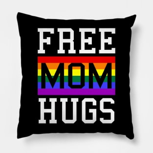 Free Mom Hugs Rainbow LGBT Pride Pillow