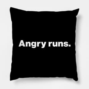 Angry Runs Funny Football Pillow