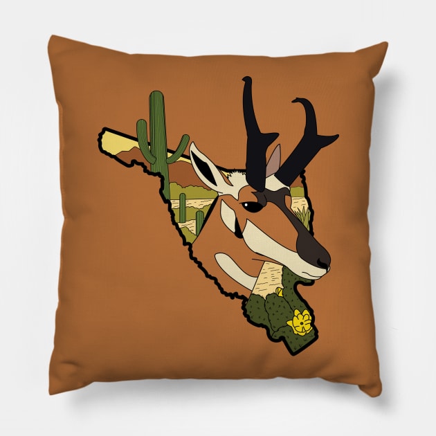 Pronghorn Pillow by ProcyonidaeCreative