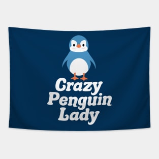 Crazy Penguin Lady Tapestry