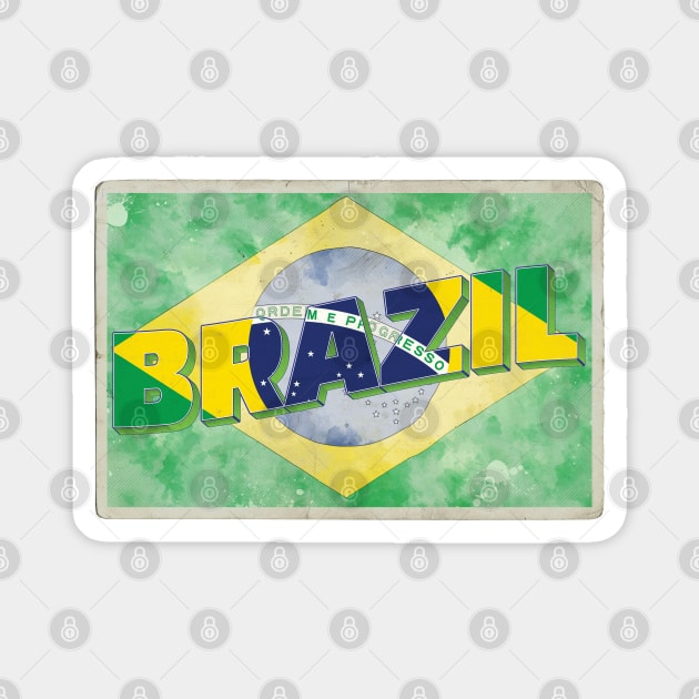 Brazil Vintage style retro souvenir Magnet by DesignerPropo