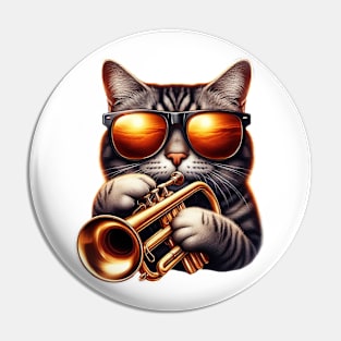 trumpet cat - jazz meow cat Pin