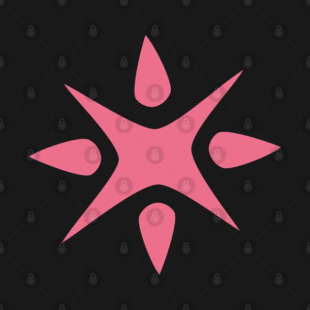 Large Geometric abstract snowflake in pink by Angel Dawn Design
