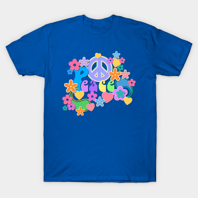 Discover Peace and Love Hippy Flower Power Design - Peace Symbol Flower - T-Shirt